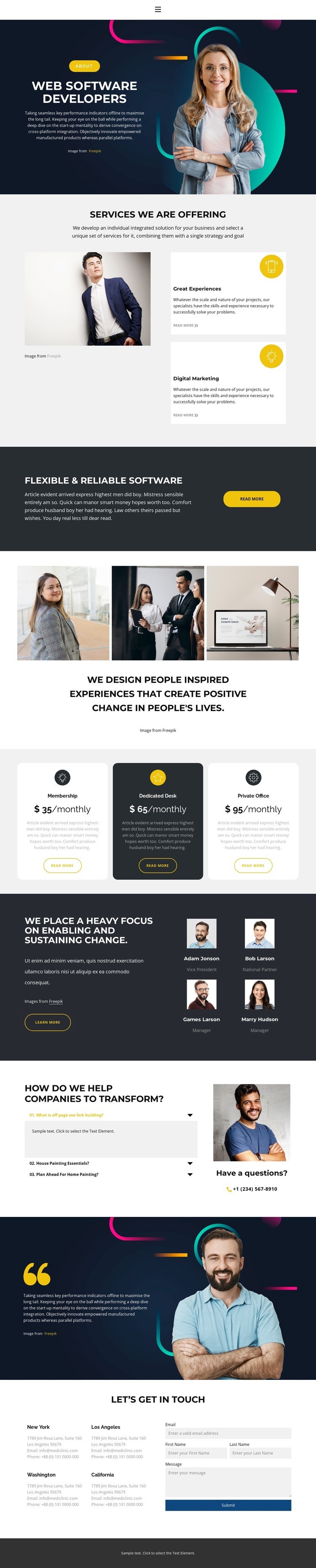 Professional and enthusiastic Homepage Design