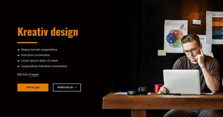 Designmärke gjort enkelt Webbplats mall
