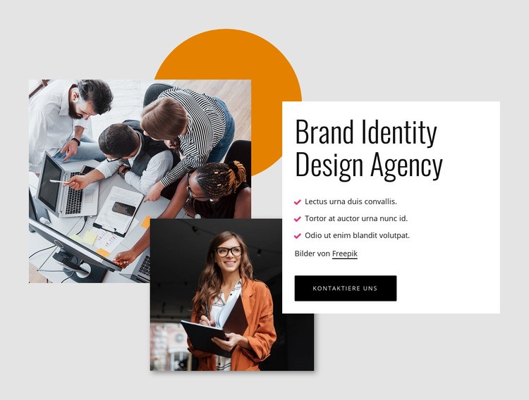 Agentur für Design der Markenidentität Eine Seitenvorlage