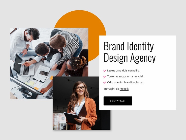 Agenzia di design dell'identità del marchio Un modello di pagina