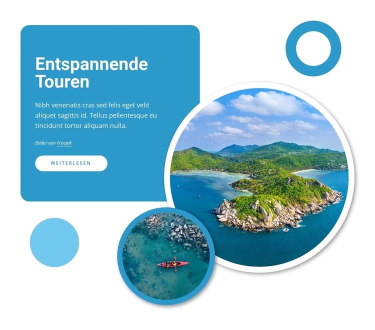 Entspannte Touren Website-Vorlage