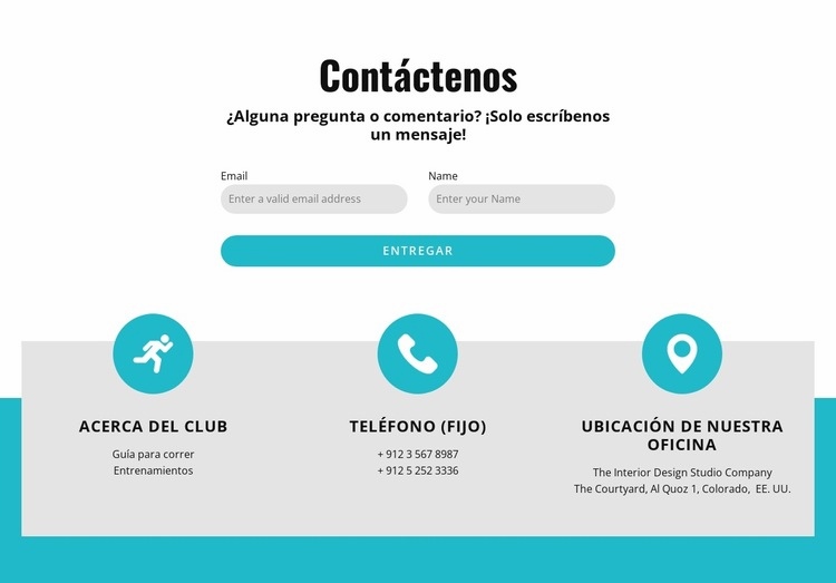 Formulario de contacto con contactos Plantillas de creación de sitios web