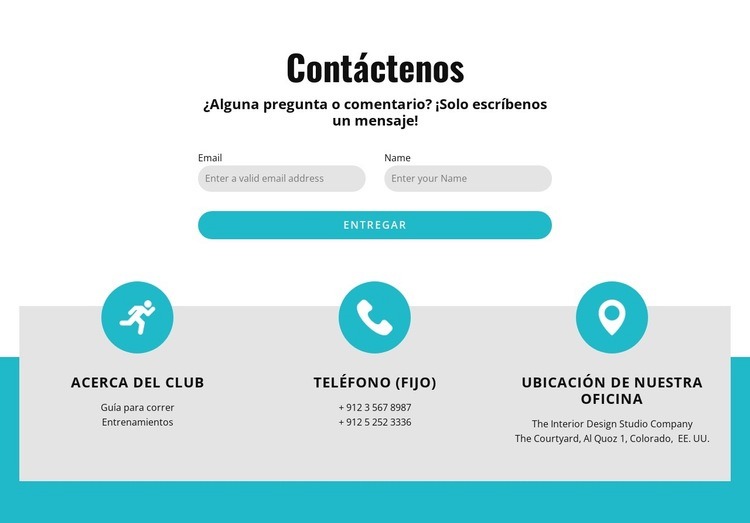 Formulario de contacto con contactos Plantilla HTML5