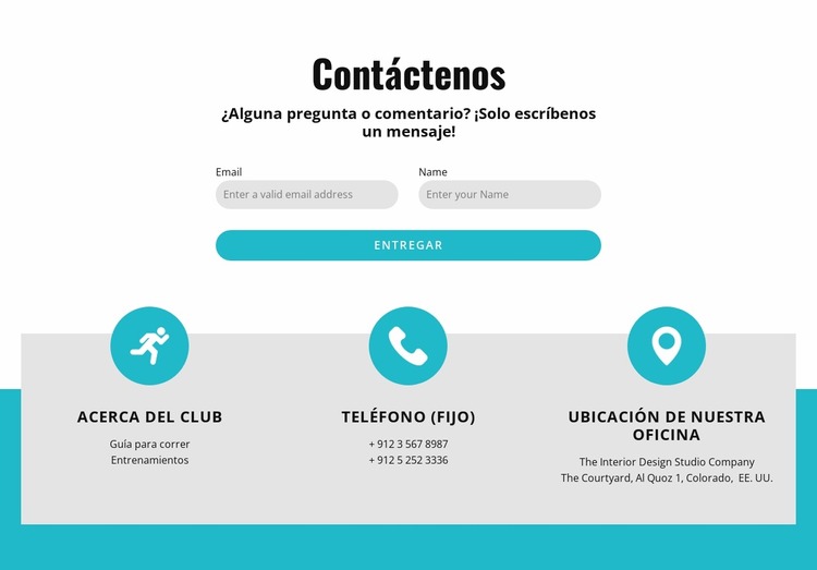 Formulario de contacto con contactos Plantilla Joomla