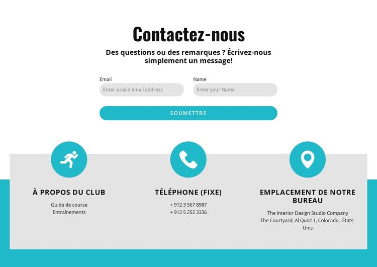 Formulaire de contact avec contacts Thème WordPress