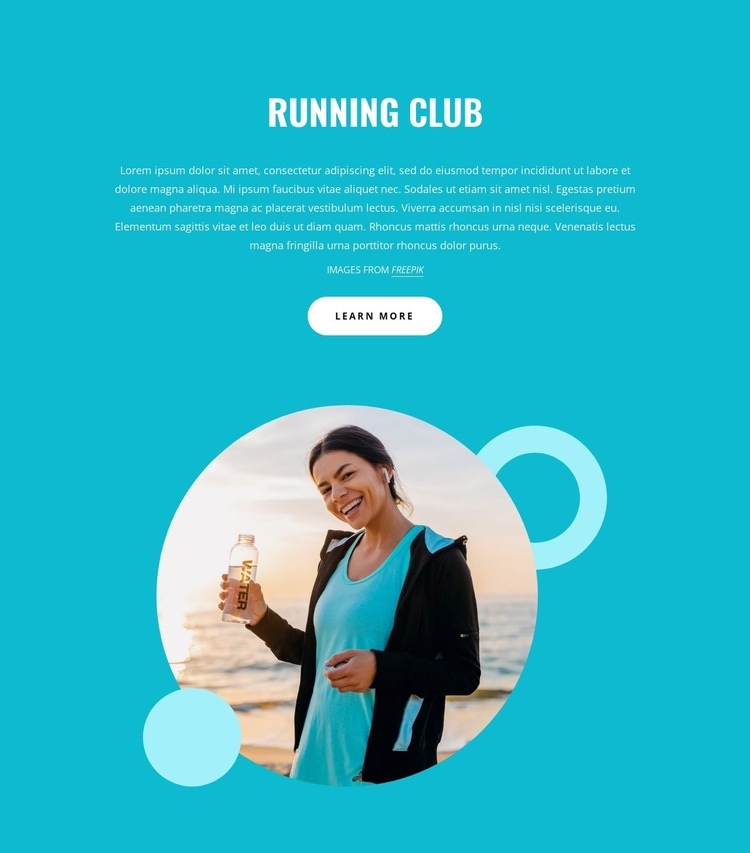 Running, jogging and trail running Homepage Design