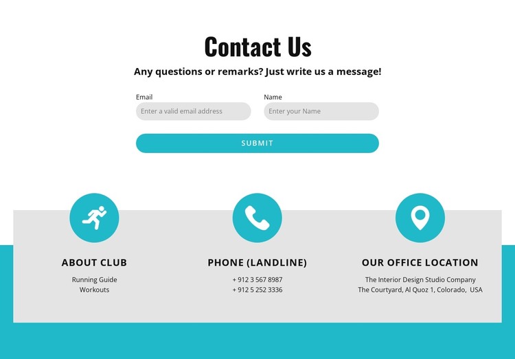 Contact form with contacts HTML Template