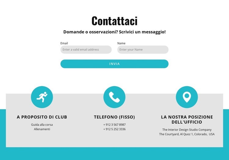 Modulo di contatto con i contatti Modelli di Website Builder