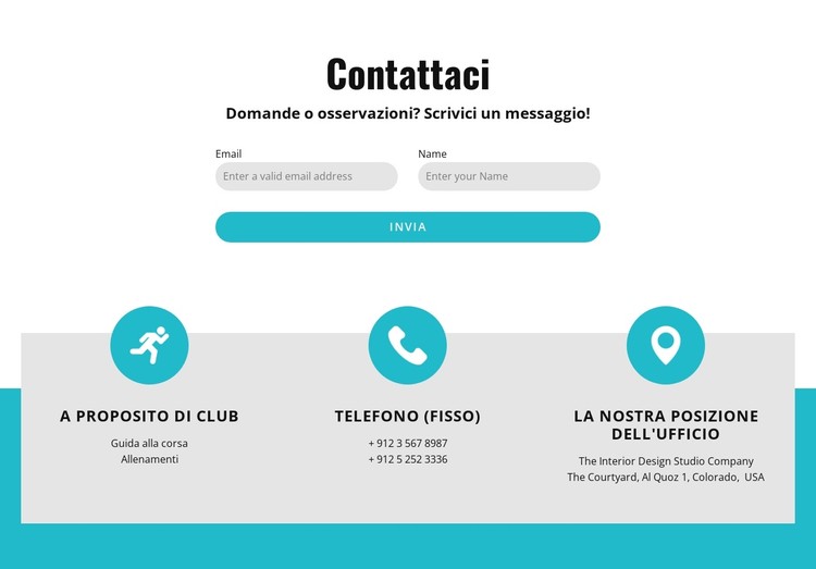 Modulo di contatto con i contatti Modello CSS