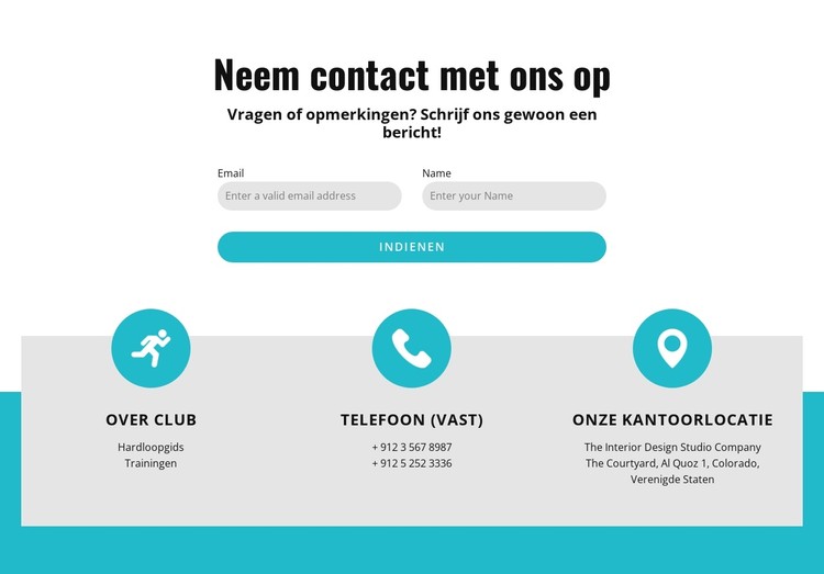 Contactformulier met contacten CSS-sjabloon