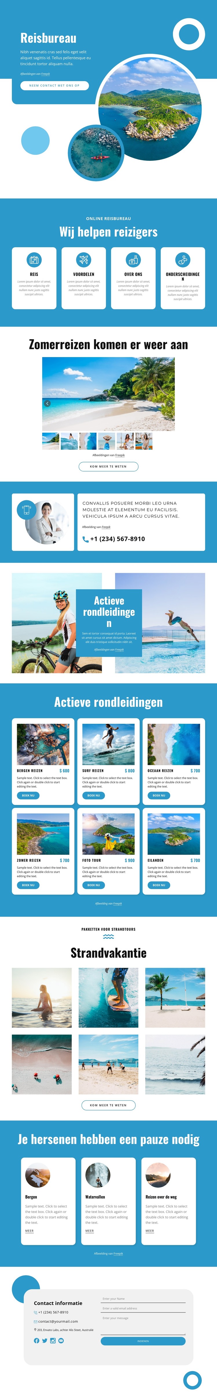 Boek vluchten, vakantiepakketten, tours HTML-sjabloon