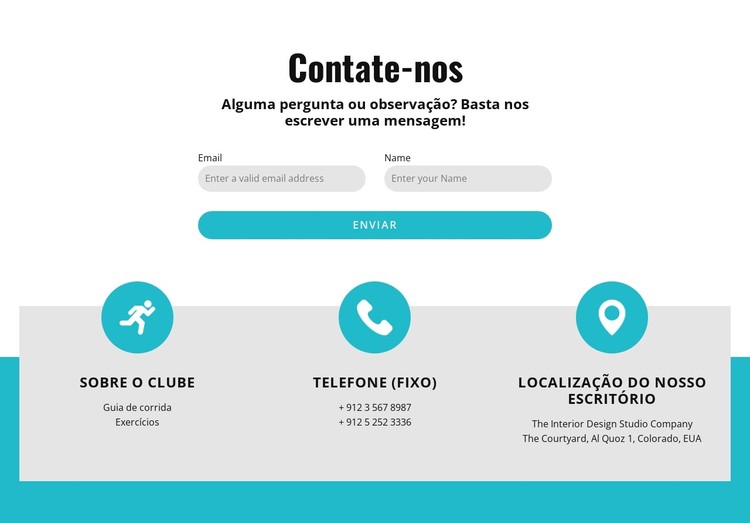 Formulário de contato com contatos Template CSS