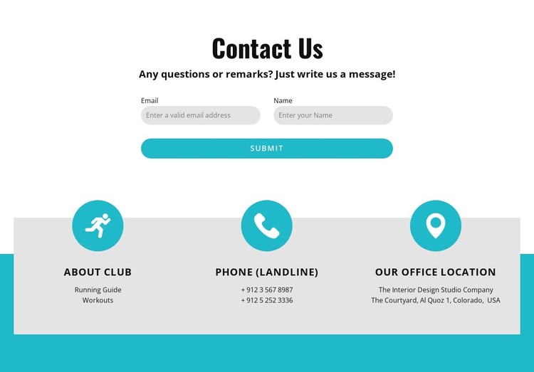 Contact form with contacts Static Site Generator