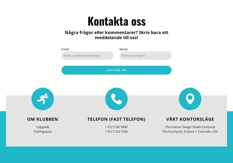 Kontaktformulär med kontakter CSS -mall