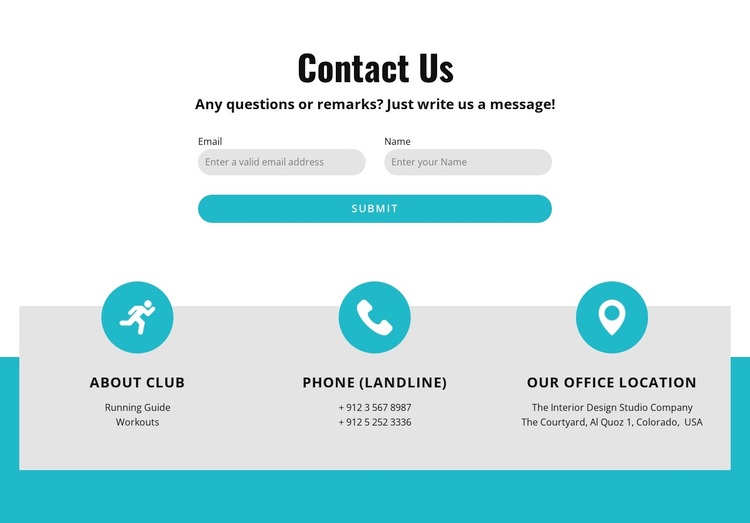 Contact form with contacts Template