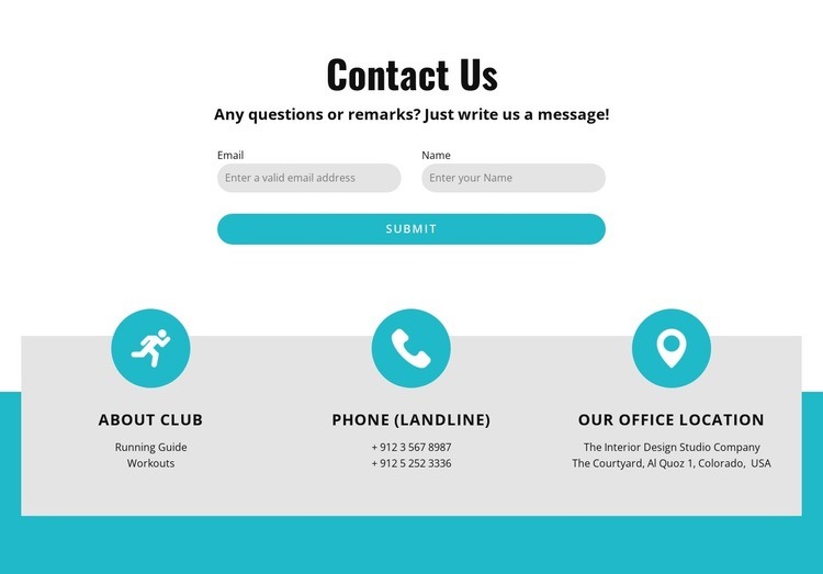Contact form with contacts Wix Template Alternative