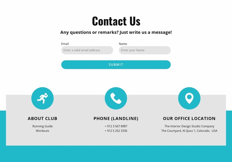 Contact form with contacts WordPress Website Builder