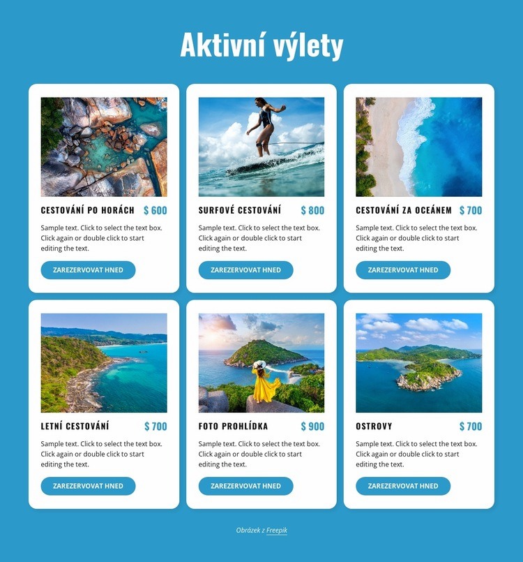 Aktivní zájezdy Šablona CSS