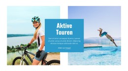 Website-Seite Für Abenteuerreisen, Wandern, Radfahren