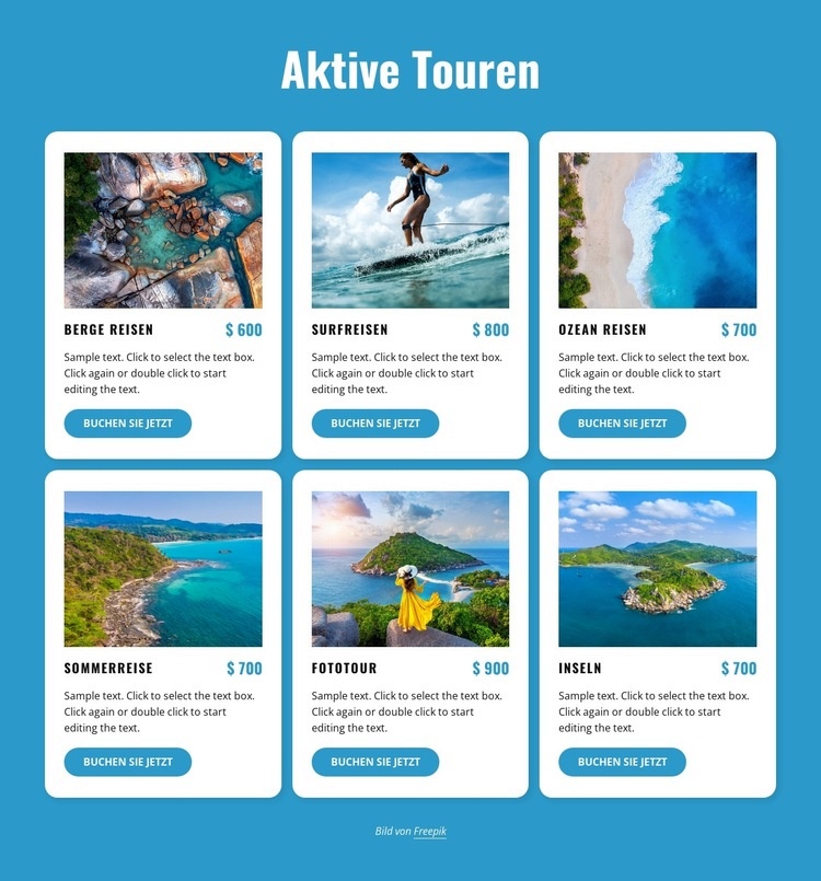 Aktive Touren HTML5-Vorlage