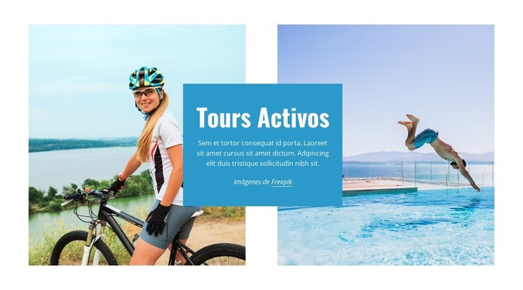 Viajes de aventura, senderismo, ciclismo Maqueta de sitio web