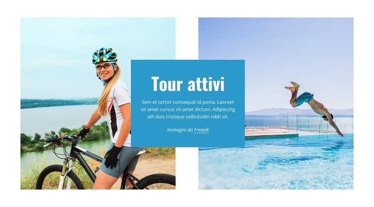 Viaggi avventura, escursioni, ciclismo Mockup del sito web