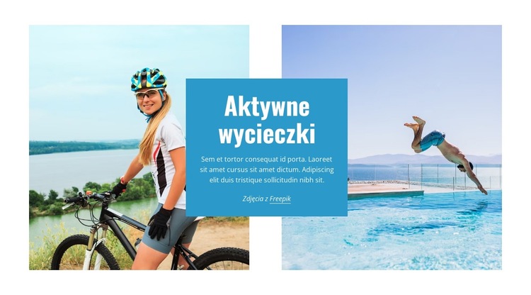 Podróże przygodowe, piesze wycieczki, jazda na rowerze Szablon witryny sieci Web