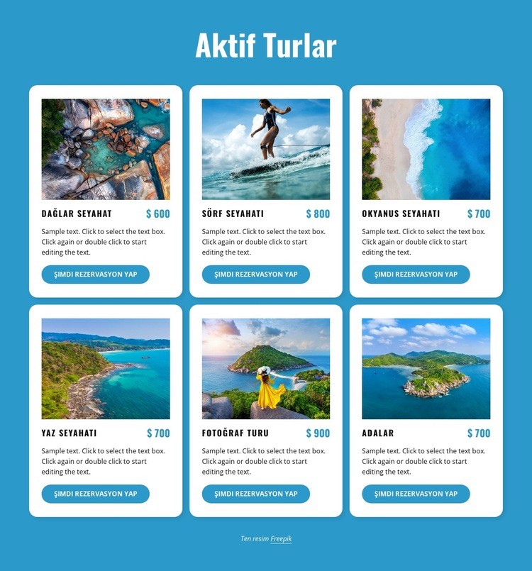aktif turlar Web sitesi tasarımı