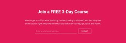 Join A Free 3-Day Course Premium CSS Template