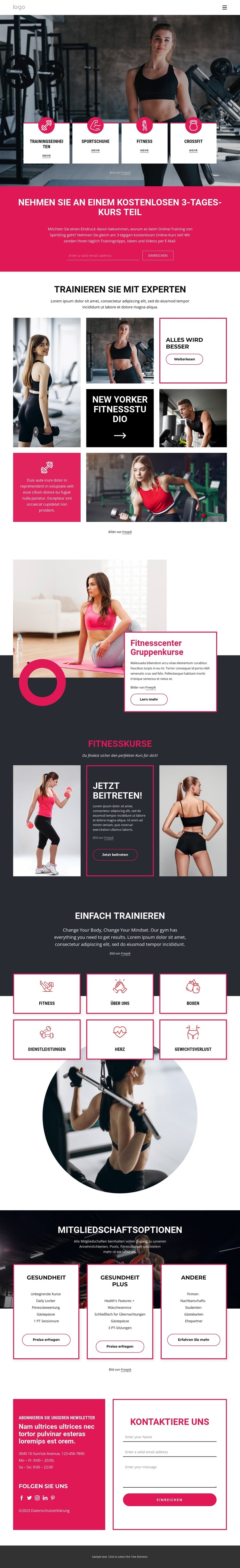 Schließe dich einem Crossfit-Fitnessstudio an HTML-Vorlage