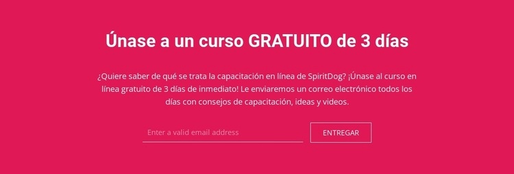 Únase a un curso gratuito de 3 días Creador de sitios web HTML