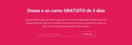 Únase A Un Curso Gratuito De 3 Días Plantilla CSS Premium