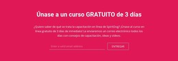 Únase A Un Curso Gratuito De 3 Días - Plantilla De Página De Destino