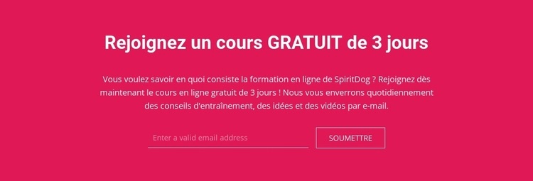 Participez à un cours gratuit de 3 jours Conception de site Web