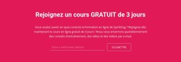 Participez À Un Cours Gratuit De 3 Jours Modèle CSS Premium