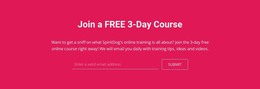 Join A Free 3-Day Course - Landing Page Template