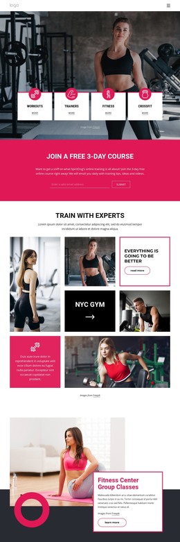 Join a Crossfit gym - HTML Template by Nicepage