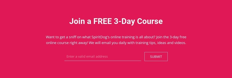 Join a free 3-day course HTML Template