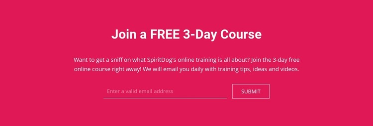 Join a free 3-day course Html Website Builder