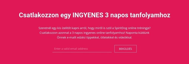 Csatlakozzon egy ingyenes 3 napos tanfolyamhoz Sablon