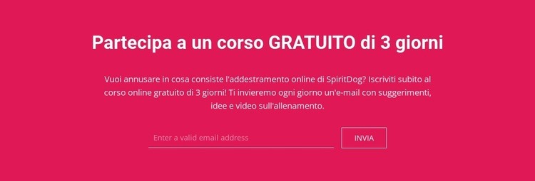 Iscriviti a un corso gratuito di 3 giorni Costruttore di siti web HTML