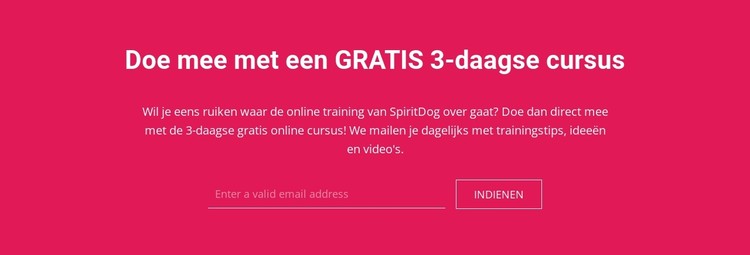 Doe mee met een gratis 3-daagse cursus CSS-sjabloon