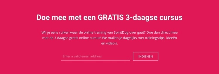 Doe mee met een gratis 3-daagse cursus Html Website Builder