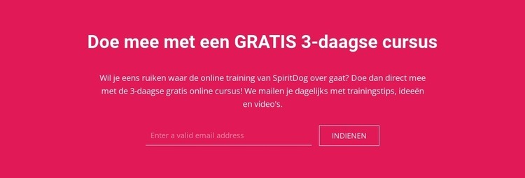 Doe mee met een gratis 3-daagse cursus HTML5-sjabloon