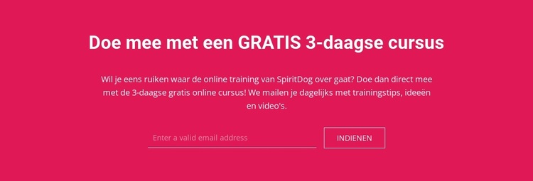 Doe mee met een gratis 3-daagse cursus WordPress-thema