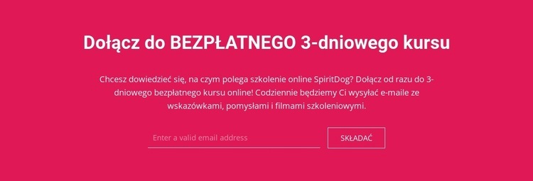 Dołącz do bezpłatnego 3-dniowego kursu Szablon jednej strony