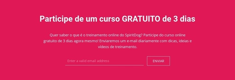 Participe de um curso gratuito de 3 dias Maquete do site