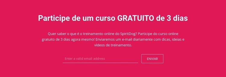 Participe de um curso gratuito de 3 dias Modelo HTML5