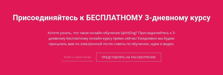 Присоединяйтесь к бесплатному 3-дневному курсу WordPress тема