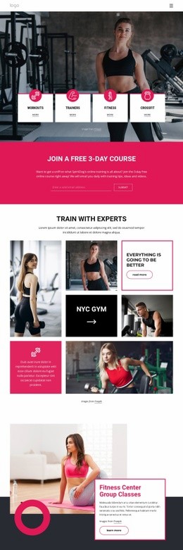 Gå Med I Ett Crossfit-Gym - Drag And Drop HTML Builder